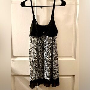 Oscar de la Renta Monochrome Leopard Print Dress